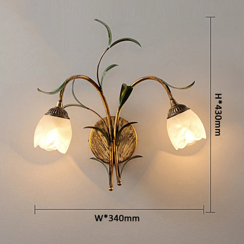 Applique murale style rétro bronze fleur - vue 6 sur 8