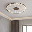 plafonnier moderne à grain de bois pour salon chambre à coucher étude crèche pour enfants conception de feuille de lotus lustre à LED en métal