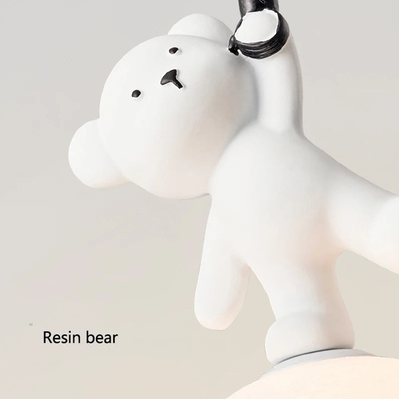 lampe en résine design ours pour chambre d'enfant décorative - vue 5 sur 7