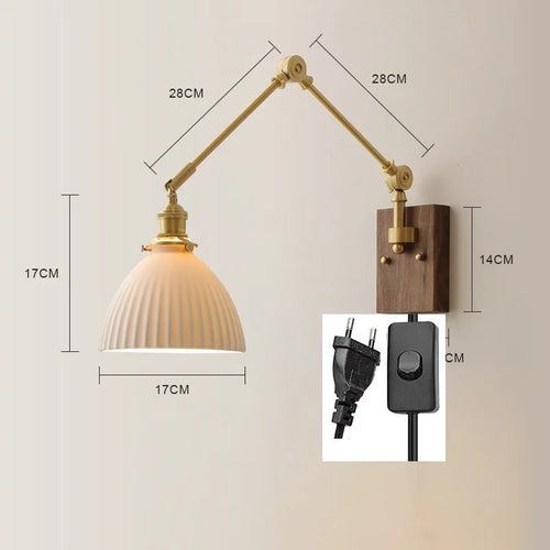 iwhd Applique murale led pivotante en cuivre avec interrupteur à chaîne - vue 11 sur 23