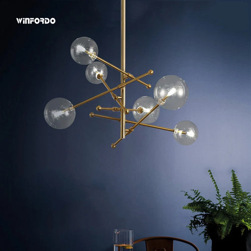 lustre winfordo globe led suspendu avec bulles de verre pour décoration - vue 6 sur 12