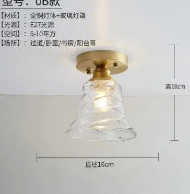 plafonnier led nordique vintage en verre pour intérieur moderne - vue 15 sur 18