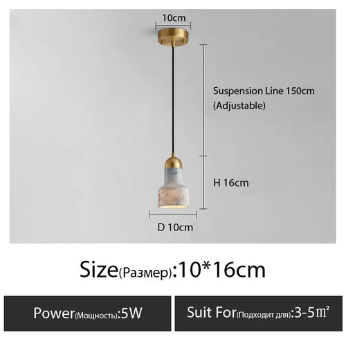 lustre en marbre moderne pour intérieur élégant design nordique - vue 15 sur 24