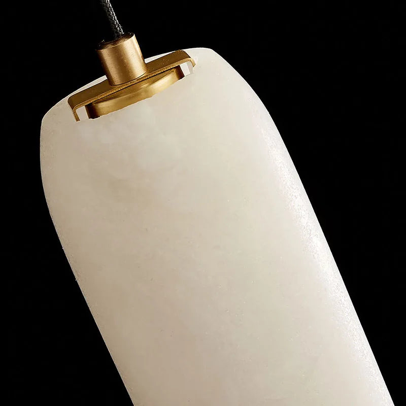 Suspension moderne en marbre naturel avec fil réglable en laiton - vue 6 sur 6
