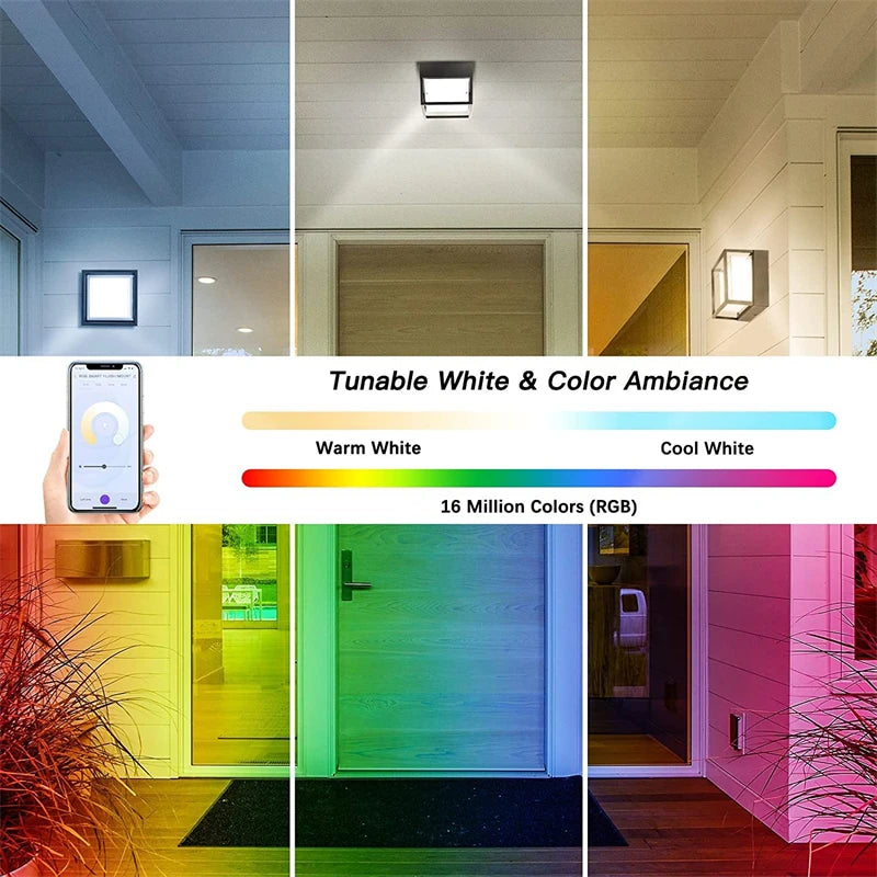 Applique murale intelligentes d'extérieur Tuya Wifi LED 10W Cube RGB App applique à intensité variable étanche jardin Alexa Google maison applique murale AC85-265V - vue 4 sur 12