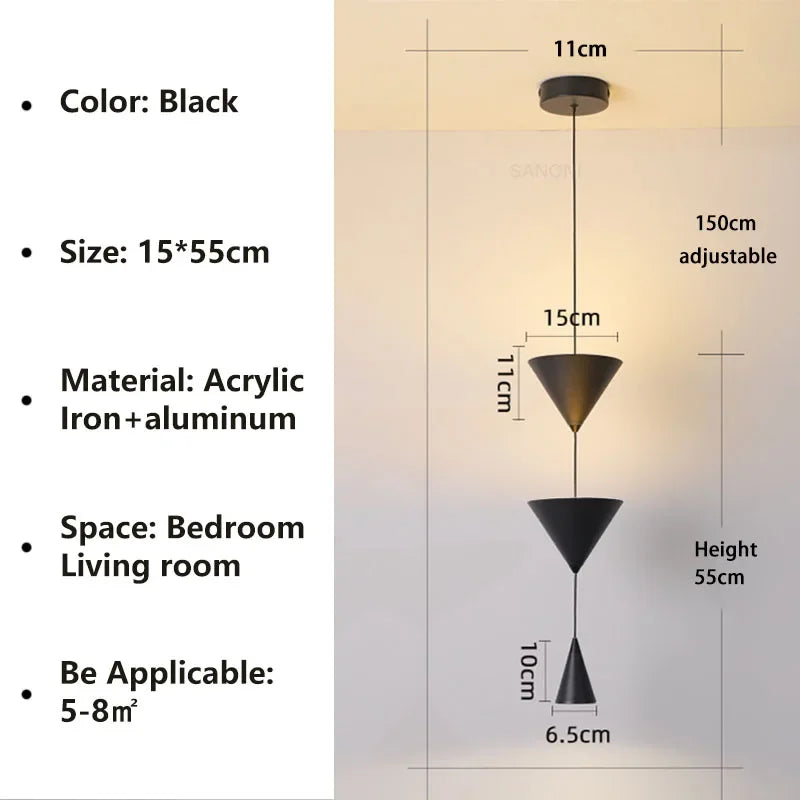 lustre led moderne pour café restaurant et décoration intérieure - vue 8 sur 12