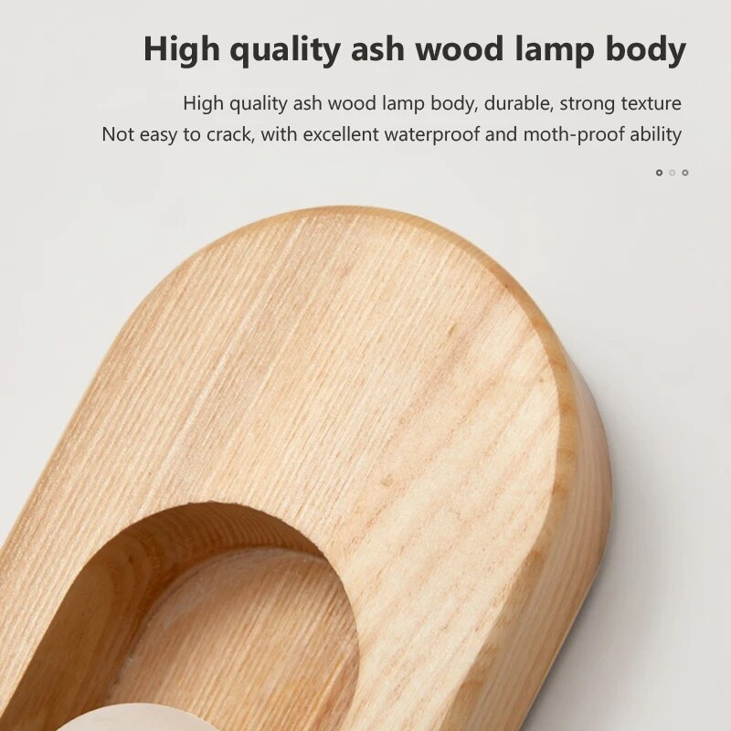 Applique murale LED nordique en bois massif - vue 6 sur 8