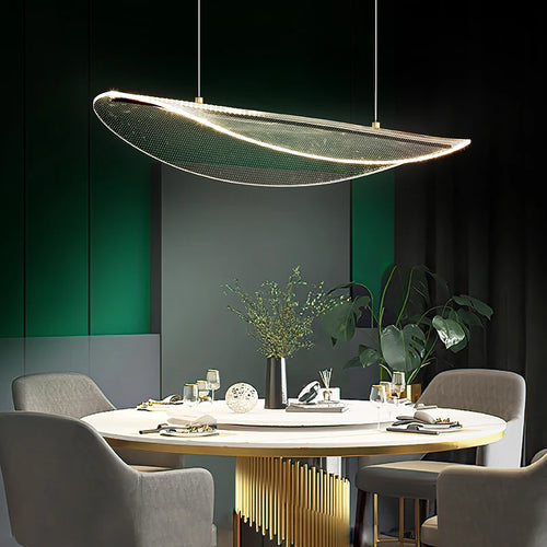 suspension moderne en fer incurvé avec éclairage led créatif - vue 5 sur 8