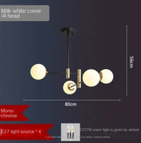 lustre moderne en forme de haricot avec éclairage led suspendu