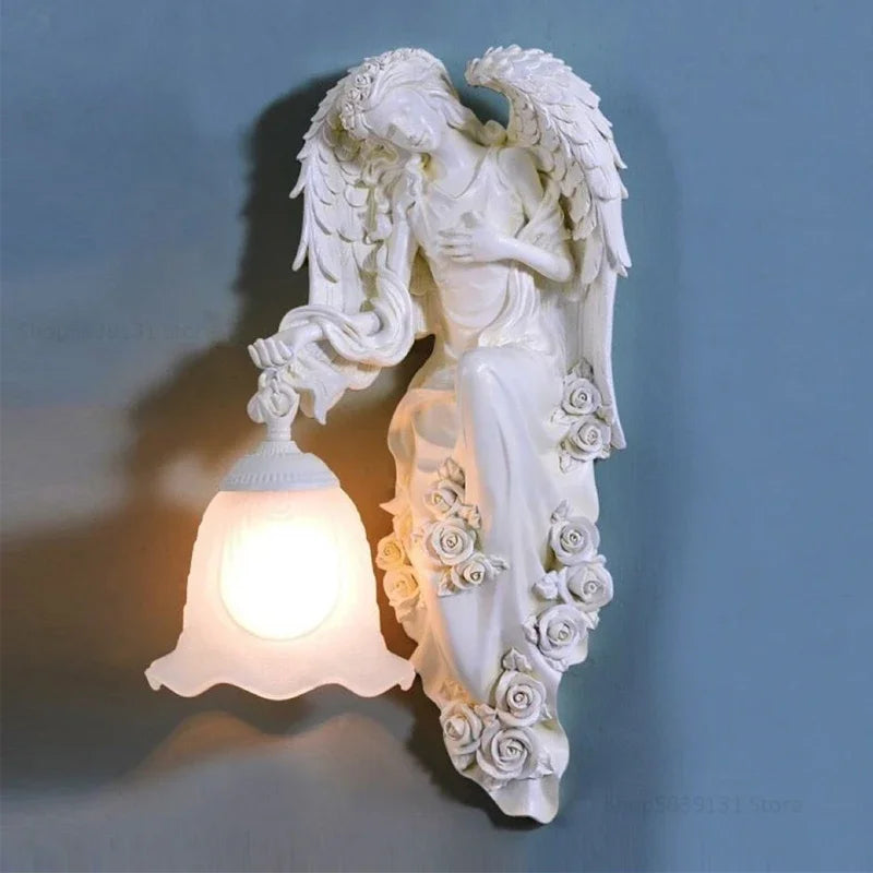 applique murale led moderne nordique ange sirène décorative en résine - vue 9 sur 9