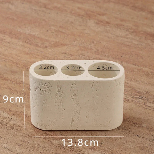 accessoires de salle de bain en grès pour rangement et décoration - vue 9 sur 12