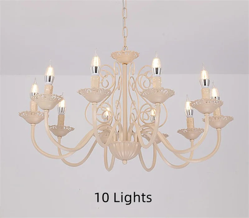 lustre rétro en fer forgé style campagnard américain pour décoration intérieure - vue 11 sur 12