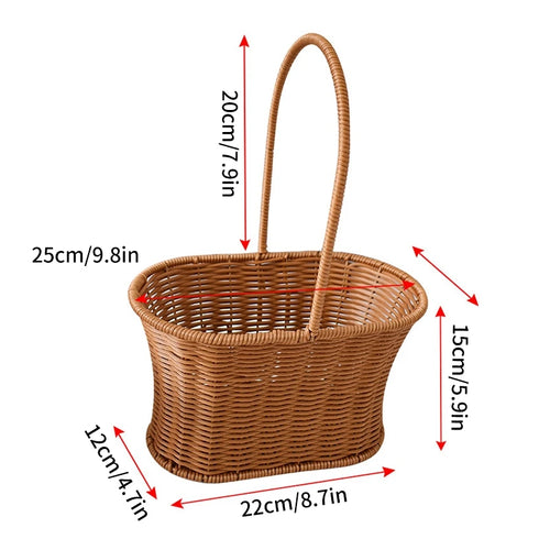panier de rangement tissé à la main pour jardin et pique-nique - vue 27 sur 27