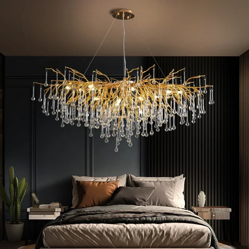 lustre moderne en cristal pour une décoration luxueuse - vue 5 sur 12