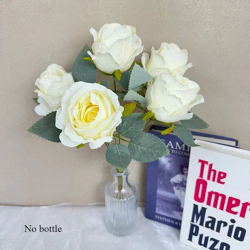 bouquet de roses artificielles en soie pour mariée décoration élégante - vue 13 sur 16