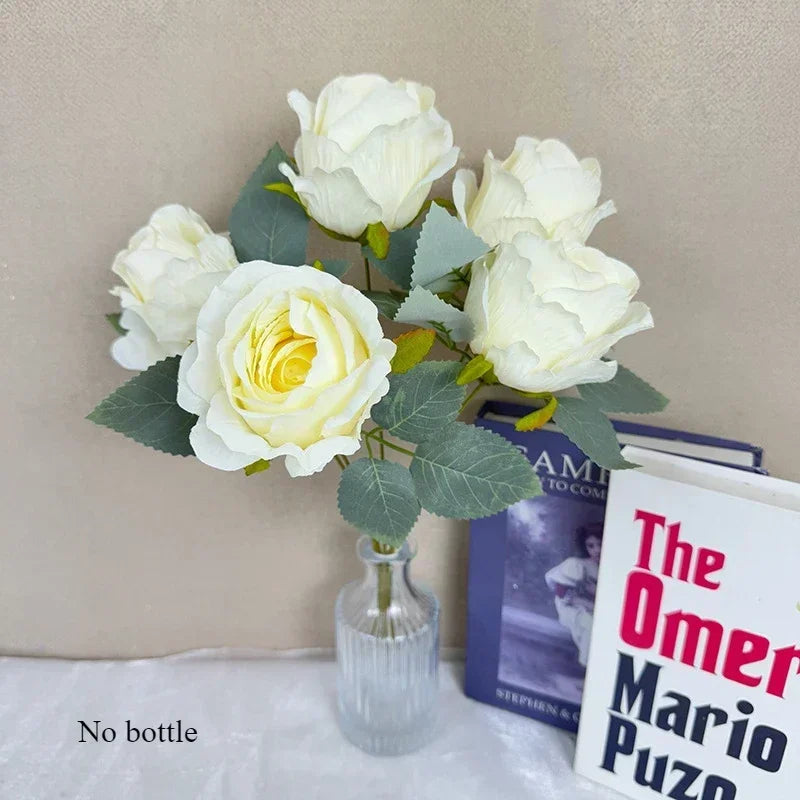 bouquet de roses artificielles en soie pour mariée décoration élégante - vue 12 sur 16