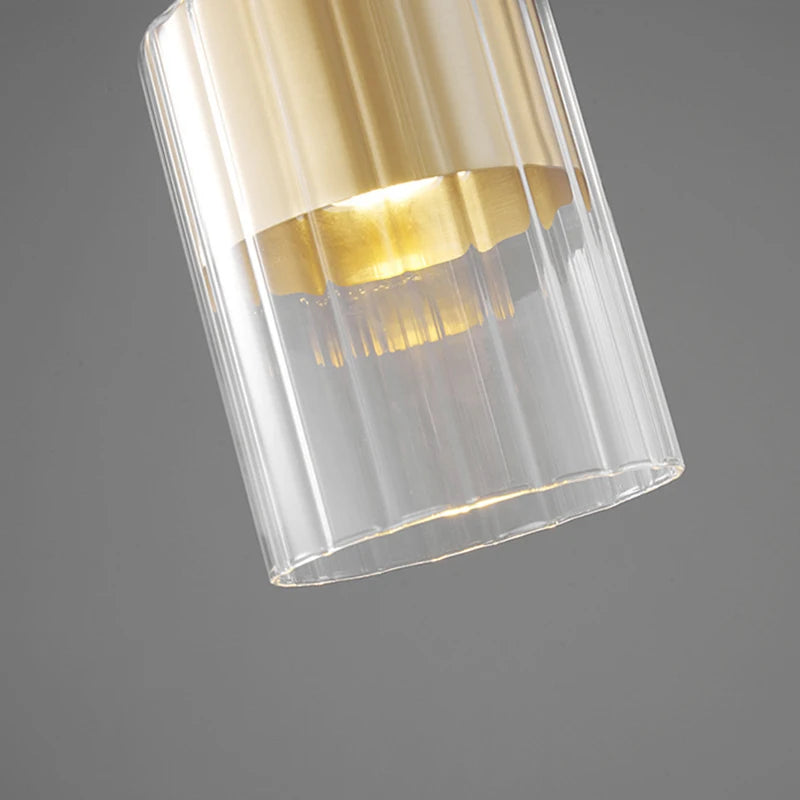 lustre moderne en verre transparent avec fil réglable - vue 5 sur 8