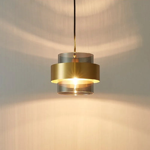 lustre led élégant nordique en verre doré pour décoration intérieure - vue 2 sur 8
