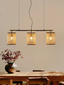 lustre rétro en rotin créatif pour éclairage intérieur