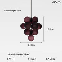 Lampadaire scandinave moderne en forme de raisin