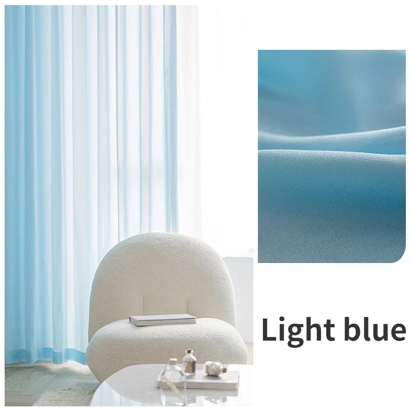 Rideau minimaliste translucide plissé isolant pour salon chambre - vue 10 sur 10