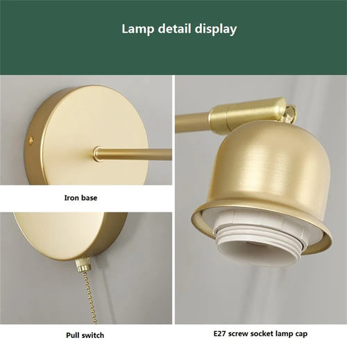 Lampe de chevet loft applique métal verre - vue 5 sur 9