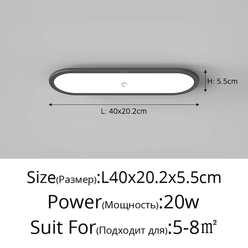 plafonnier led ultra-mince avec capteur de corps humain - vue 17 sur 20