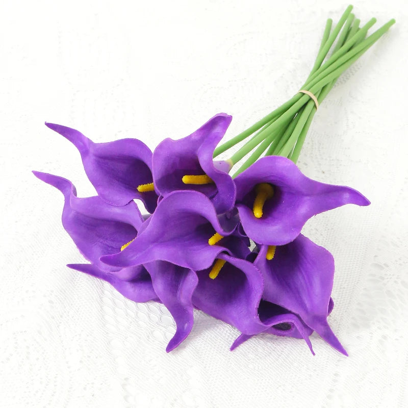 lot de fleurs artificielles lys calla pour mariage et décoration florale - vue 10 sur 23