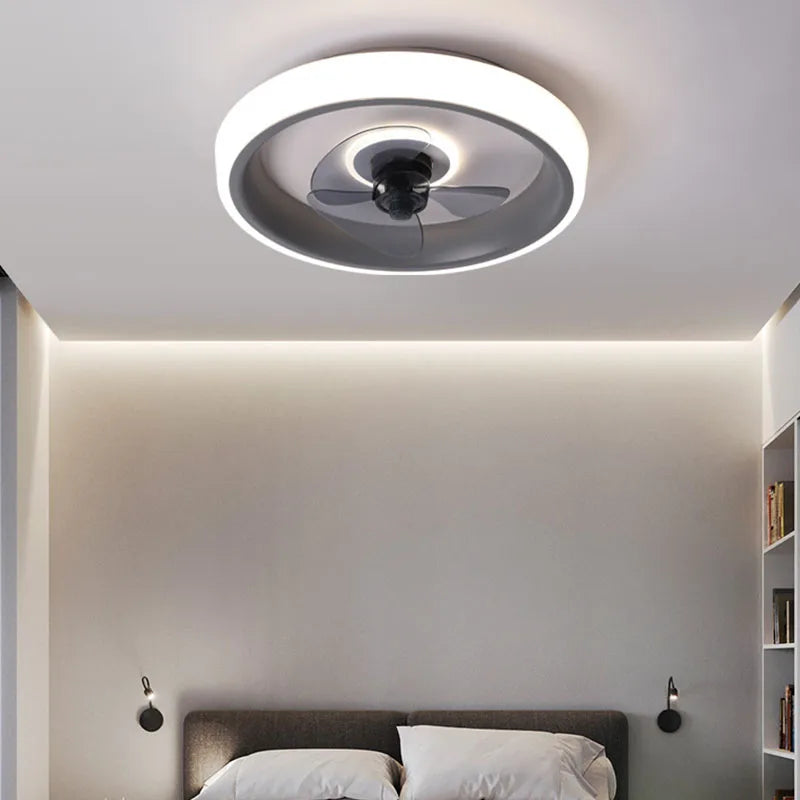 Ventilateurs De Plafond 50CM Lumière Chambre Salon Salle À Manger Lames Invisibles Ventilateurs Silencieux Éclairage Bas Ventilateur De Sol Lampe Ventilateur - vue 4 sur 12