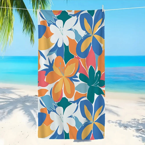 serviette de plage microfibre motifs floraux séchage rapide