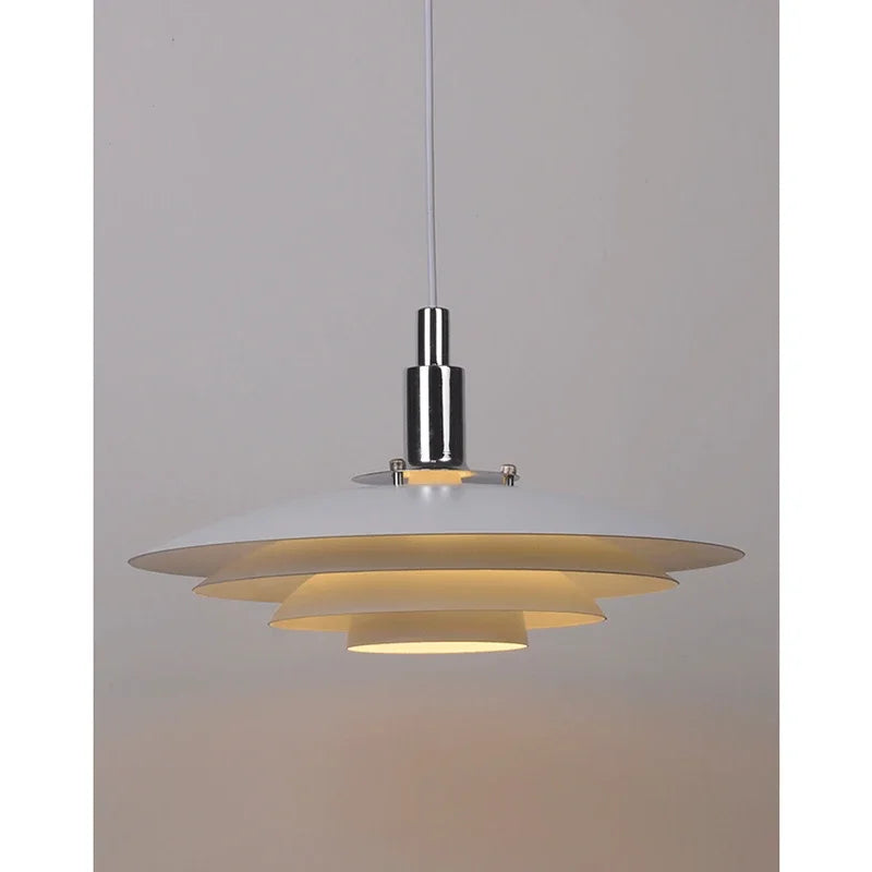 Lamp Mid Century Pendant Light Creative Modern Gradient White Red UFO Adjustable Light Fixture Dining Room Kitchen chandeliers - vue 5 sur 9