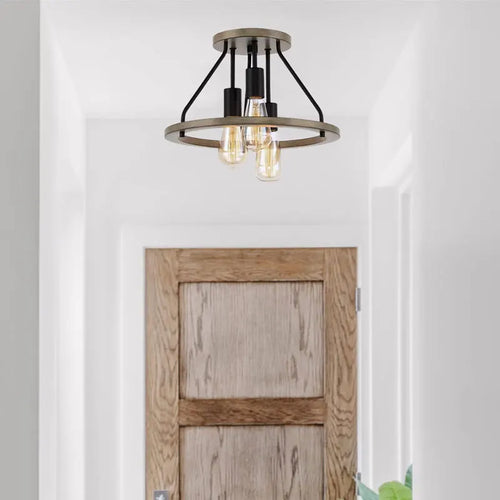 Style américain Rural rétro plafonnier Style industriel ferme couloir Restaurant cuisine chambre balcon plafonnier - vue 4 sur 8
