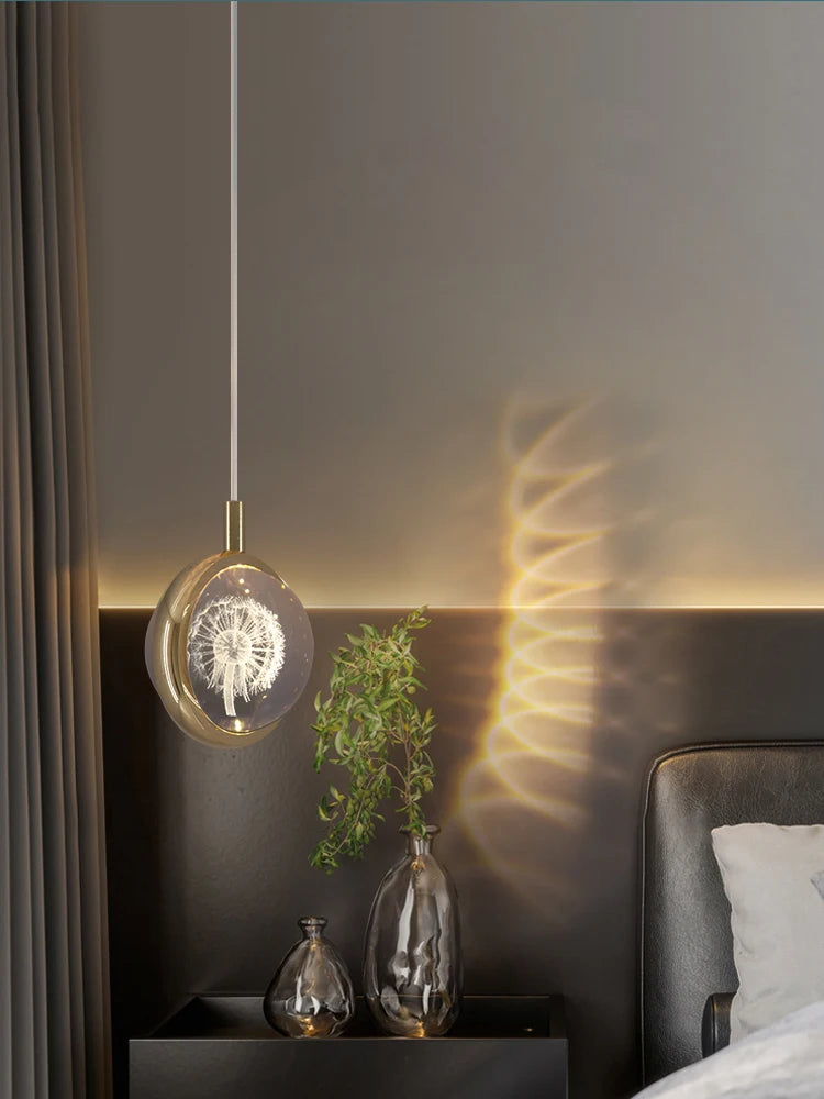 suspension boule de cristal led design moderne pour intérieur - vue 4 sur 10