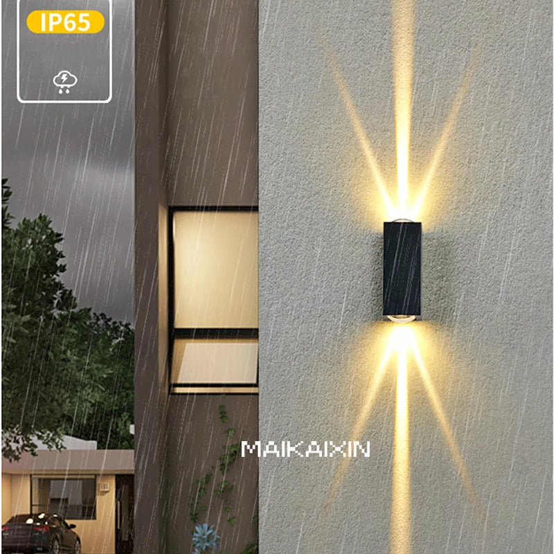 Décorer les applique murale LED à faisceau linéaire en aluminium COB lumière extérieure 6W 12W étanche IP65 appliques de porche haut et bas AC110 220V - vue 3 sur 8