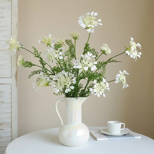 fleurs artificielles en dentelle flocons de neige décorations jardin - vue 5 sur 9