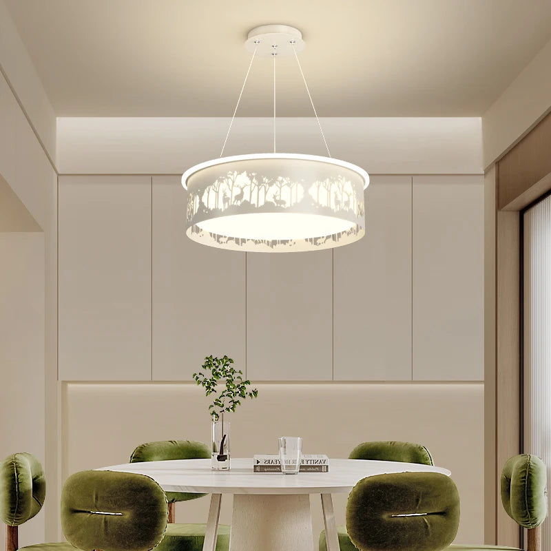 lustre led minimaliste rondin moderne romantique pour restaurant - vue 6 sur 12
