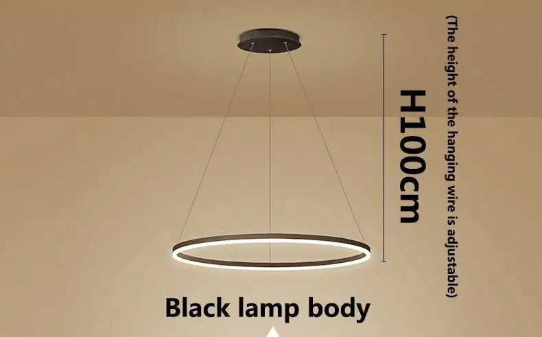 lampes led suspendues à anneau rond nordique minimaliste