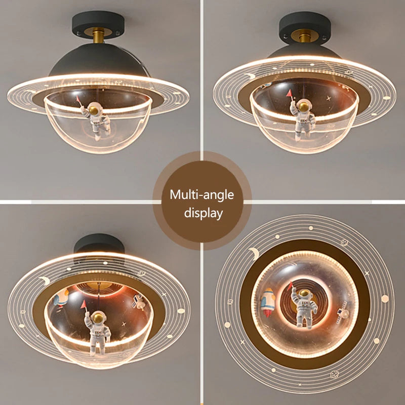 plafonnier led créatif astronaute pour chambre d'enfant nouvelle collection - vue 4 sur 7