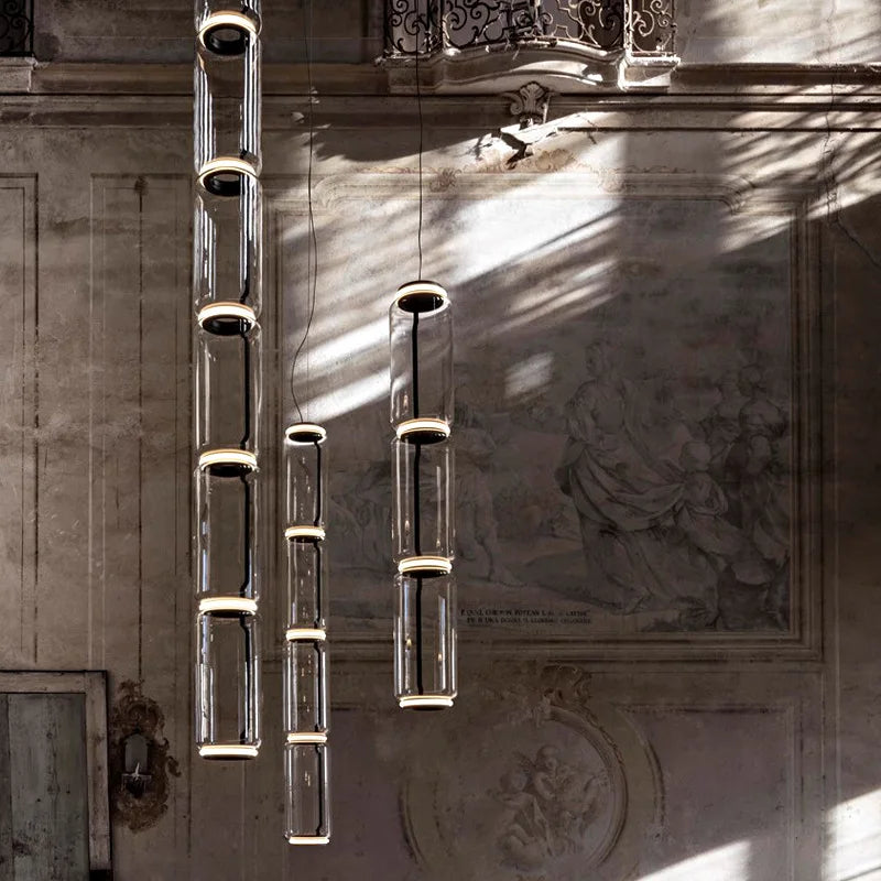 Lampe suspension moderne italie design LED transparent - vue 5 sur 19