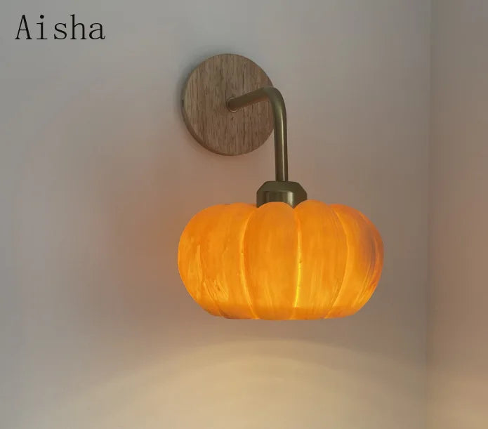 applique murale citrouille en résine avec lumière LED décorative - vue 4 sur 7
