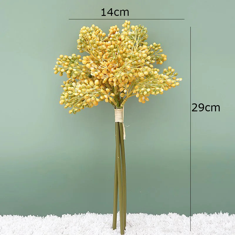 lot de 3 bouquets de riz artificiel pour décoration et arrangement floral - vue 4 sur 12