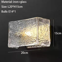 applique murale carrée en verre motif d'eau luminaire moderne décoration intérieure