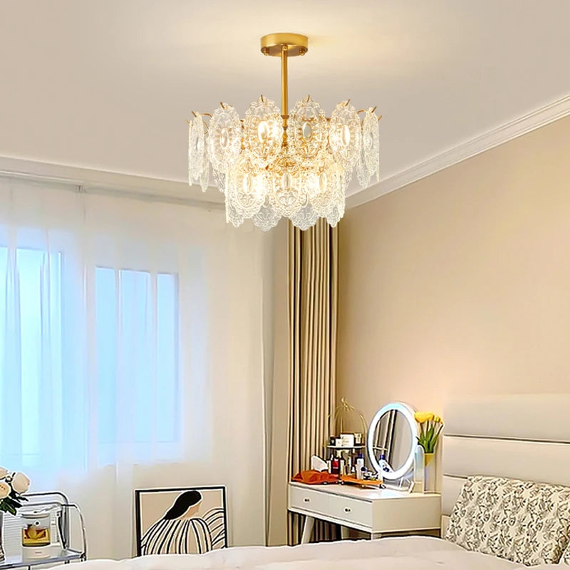 lustre en verre de style luxueux pour intérieur élégant - vue 3 sur 13