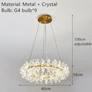 suspension moderne en cristal transparent pour décoration intérieure