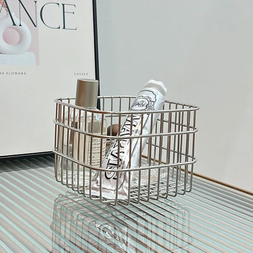 panier de rangement carré en acier inoxydable pour organiser votre intérieur - vue 4 sur 8