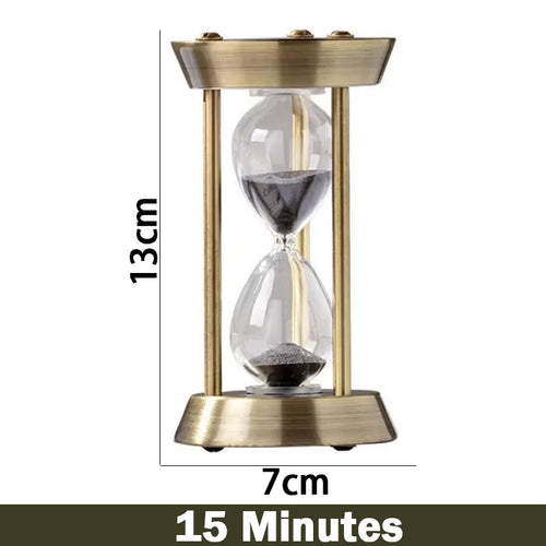 horloge sablier rétro en métal pour décoration et chronométrage - vue 14 sur 15