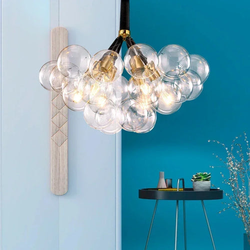 lustre moderne en verre lumineux pour décoration intérieure - vue 2 sur 18
