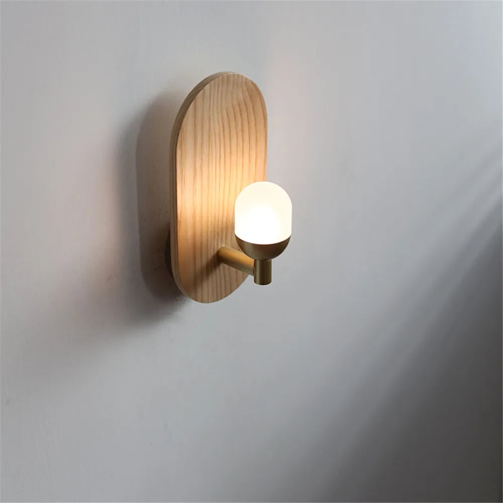 applique murale moderne nordique en bois avec led décorative - vue 3 sur 10