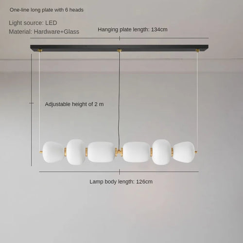 lustre led en verre design minimaliste japonais créatif et artistique - vue 13 sur 12