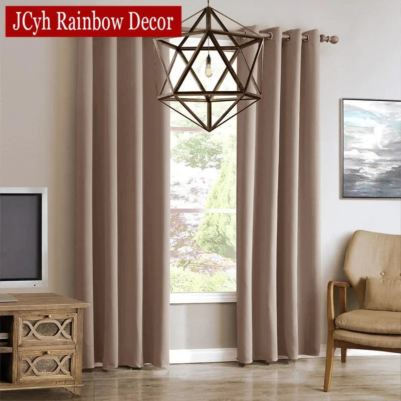 Rideau occultant moderne pour salon chambre tissu uni - vue 5 sur 11